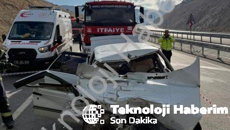 Denizli’de Feci Kaza: Kamyona Arkadan Çarpan Otomobil Hurdaya Döndü