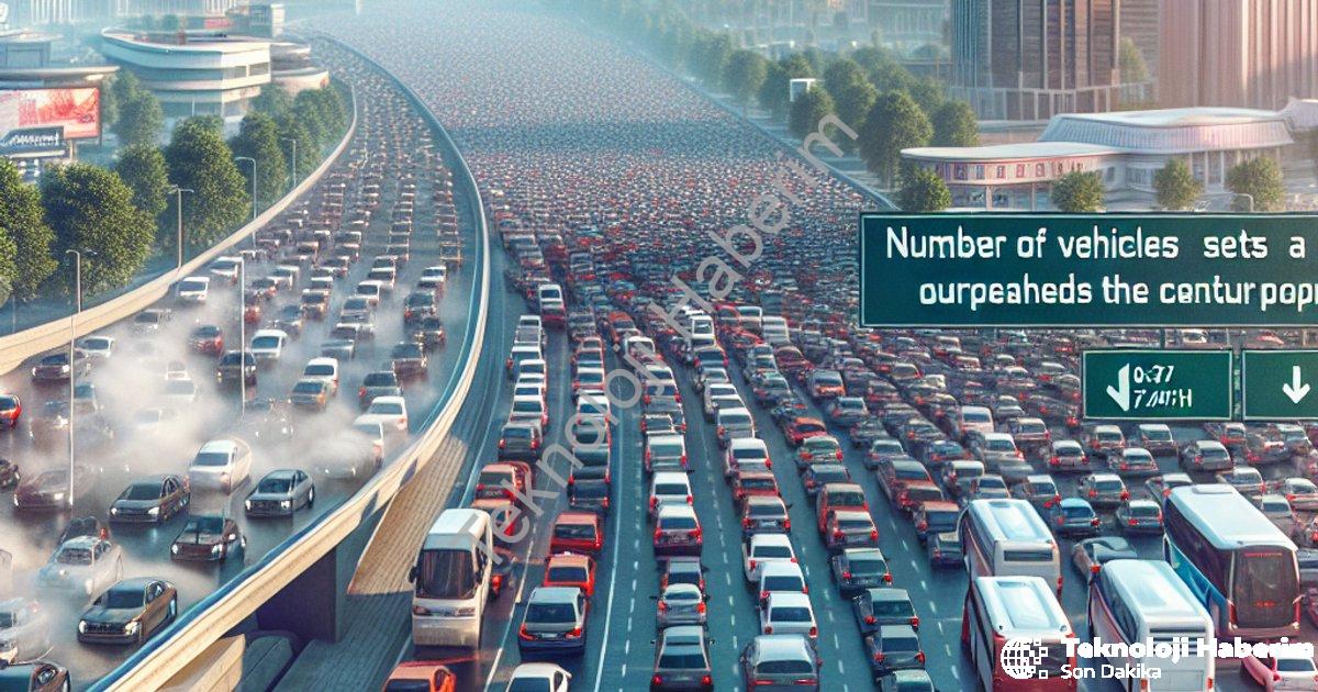 "Kütahya'da Araç Sayısı Rekor Kırdı: Merkez Nüfusu Geride Kaldı" başlıklı haber için fotorealistik,