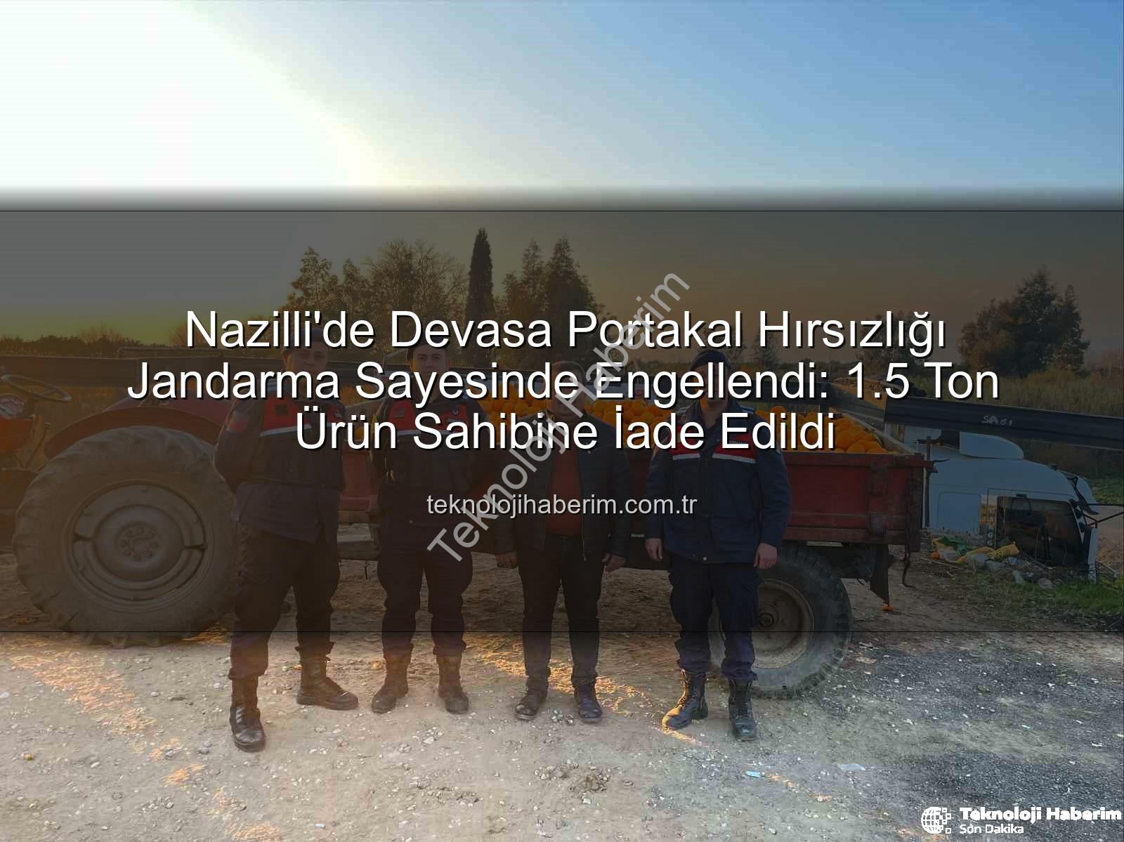 portakal hırsızlığı - Nazilli'de Devasa Portakal Hırsızlığı Jandarma Sayesinde Engellendi: 1.5 Ton Ürün Sahibine İade Edildi